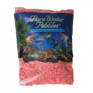 Pure Water Pebbles Aquarium Gravel - Neon Pink - 5 lbs - 3.1-6.3 mm Grain - 2 Pieces