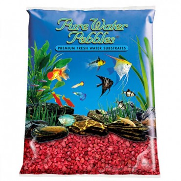 Pure Water Pebbles Aquarium Gravel - Currant Red - 5 lbs - 3.1-6.3 mm Grain - 2 Pieces