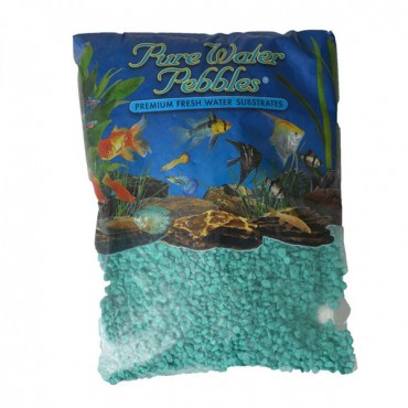 Pure Water Pebbles Aquarium Gravel - Turquoise - 5 lbs - 3.1-6.3 mm Grain - 2 Pieces