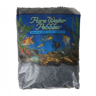 Pure Water Pebbles Aquarium Gravel - Jet Black - 5 lbs - 3.1-6.3 mm Grain - 2 Pieces