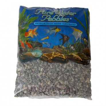 Pure Water Pebbles Aquarium Gravel - Silver Mist - 5 lbs - 6.3-9.5 mm Grain - 2 Pieces