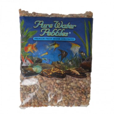 Pure Water Pebbles Aquarium Gravel - Cumberland River Gems - 5 lbs - 6.3-9.5 mm Grain - 2 Pieces