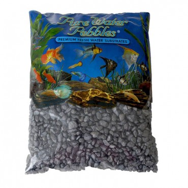 Pure Water Pebbles Aquarium Gravel - Black Frost - 5 lbs - 8.7-9.5 mm Grain - 2 Pieces