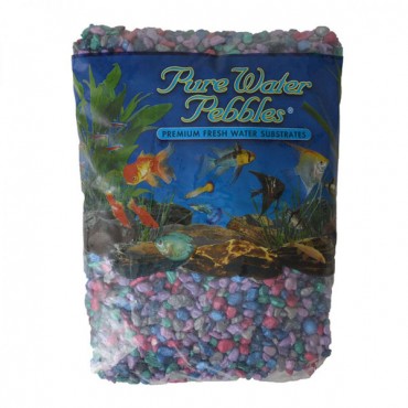 Pure Water Pebbles Aquarium Gravel - Rainbow Frost - 5 lbs - 8.7-9.5 mm Grain - 2 Pieces