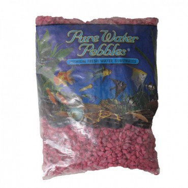 Pure Water Pebbles Aquarium Gravel - Red Frost - 5 lbs - 8.7-9.5 mm Grain - 2 Pieces