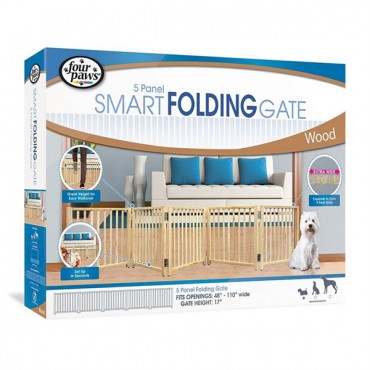 Four Paws Free Standing Gate for Small Pets - 5 Panel - For openings 48 in. - 110 in. Wide