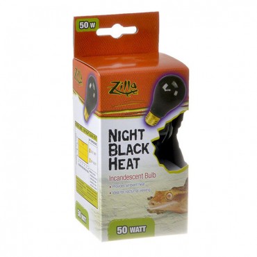 Zilla Night Time Black Light Incandescent Heat Bulb - 50 Watts - 4 Pieces