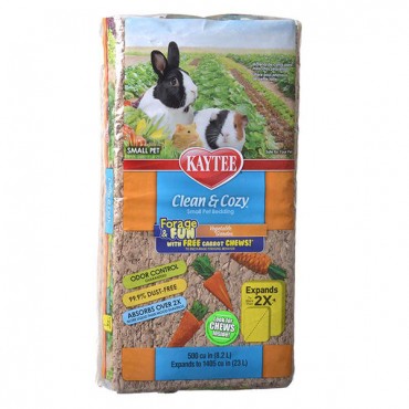 Kaytee Clean and Cozy Forage and Fun Small Pet Bedding - Veggie Garden - 500 Cu. Inch - Expands to 1,700 Cu. Inch
