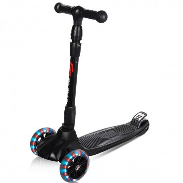 Folding Height Adjustable Kids Kick Scooter With 3 LED Wheels