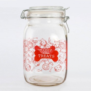 52 Oz Clear Glass Pet Treat Canister