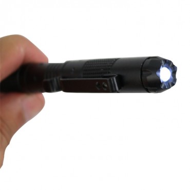 6 in. Aluminum Tactical Black Pen Built in Light