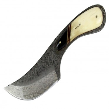 8.5 in. The Bone Edge Full Tang Damascus knife with Bone Handle