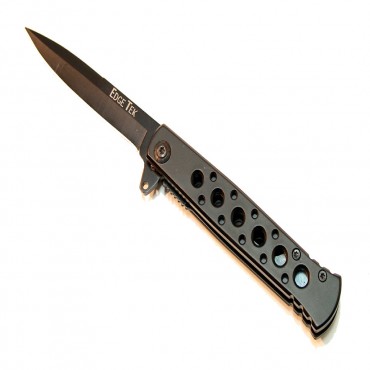 7.5 in. Black Folding Spring Assisted Knife Stainless Steel Blade