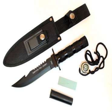 10.5 in. Stainless Steel Hunting Survival Knife with Sheath