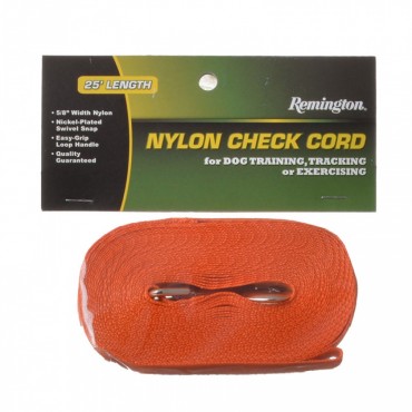 Remington Nylon Dog Check Cord - Safety Orange - 5 8 Wide x 25 Long