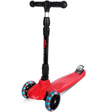Folding Height Adjustable Kids Kick Scooter With 3 LED Wheels
