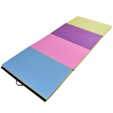 4 Ft. x 10 Ft. x 2 Ft. Multi-Colors Folding PU Panel Gymnastics Mat