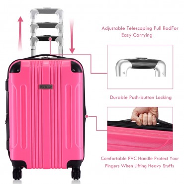 GLOBALWAY Expandable 20 In. Luggage Travel Bag Suitcase