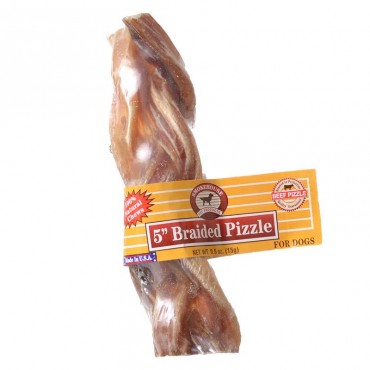 Smokehouse Treats Braided Pizzle Sticks Dog Chew - 5 Long 1 Pack