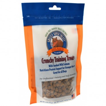 Grizzly Super Treats Oven-Baked Crunchy Training Treats with Smoked Salmon - 5 oz