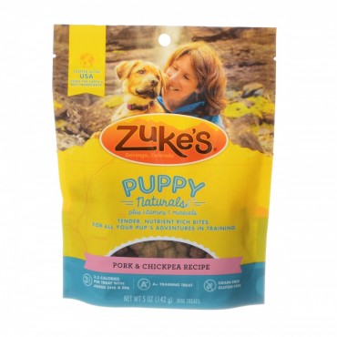 Zukes Puppy Naturals Treats - Pork and Chickpea Recipe - 5 oz