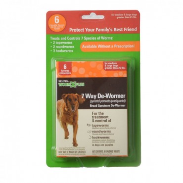 Sentry Worm X Plus - Large Dogs - 6 Count