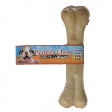 Loving Pets Nature's Choice 100% Natural Rawhide Pressed Bones - 6 in. Long - 1 Bone - 3 Pieces