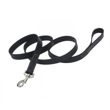 Circle T Leather Lead - 6 in. Long - Black - 6 in. Long x 3/4 in. Wide