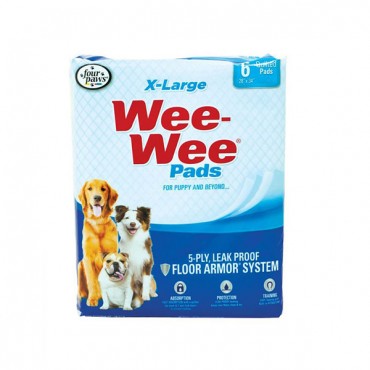 Four Paws X-Large Wee Wee Pads - 6 Pack - 28 in. Long x 30 in. Wide - 2 Pieces
