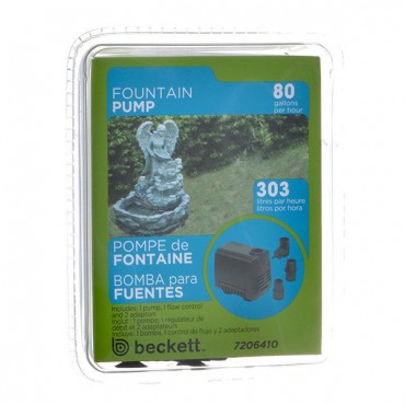 Beckett Fountain Pump for Indoor or Outdoor - 60 GPH