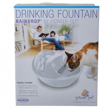 Pioneer Raindrop Ceramic Drinking Fountain - White - 60 oz