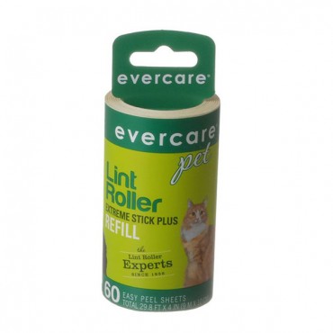 Evercare Pet Hair Adhesive Roller Refill Roll - 60 Sheets - 29.8 in. Long x 4 in. Wide - 4 Pieces