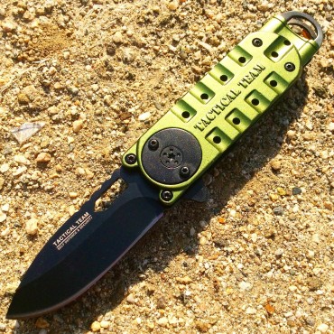Green 6 1/4 in. Mini Folding Spring Assisted Knife with Clip