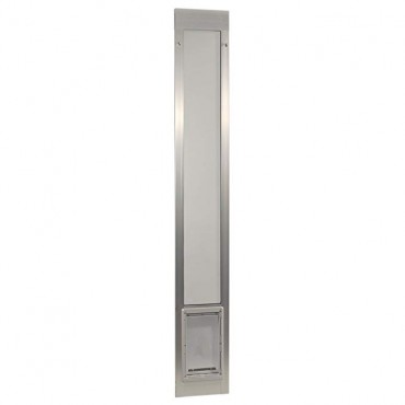 Ideal Pet Fast Fit Pet Patio Door  Medium Silver Frame 77 Five Eighth To 80 Three Eighth Inches