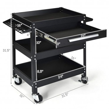 Rolling Tool Cart Mechanicc Cabinet Storage ToolBox Organizer With Drawer