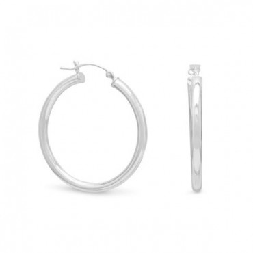 3mm x 35mm Hoop Earrings with Click