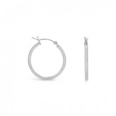 2mm x 24mm Hoop Earrings with Click
