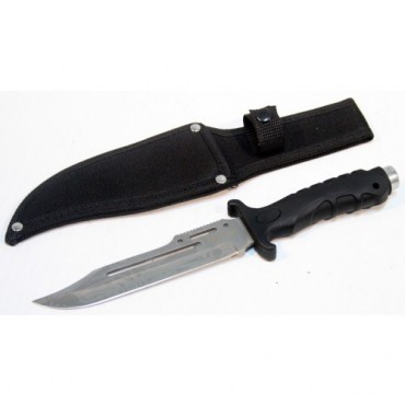 10.5 in. Hunting Knife Black Handle and Black Sheath