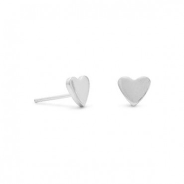 Polished Heart Stud Earrings