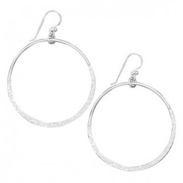 Hammered Open Circle Earrings