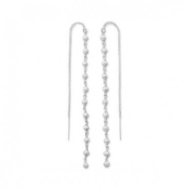 Cultured Freshwater Pearl Bead Threader Earrings