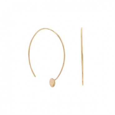 14 Karat Gold Plated Threader Dot End Earring