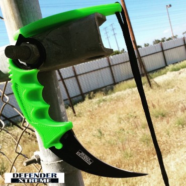 7.5 in. Zombie Green Karambit Hunting Knife with Sheath