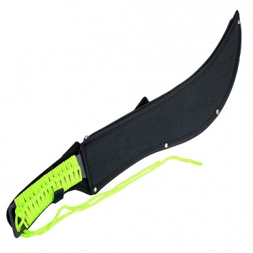 24 in. Full Tang Zomb-War Hunting Sword with Green Handle and Sheath
