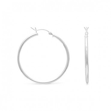 2mm x 35mm Hoop Earrings with Click