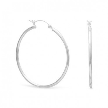 2mm x 40mm Hoop Earrings with Click