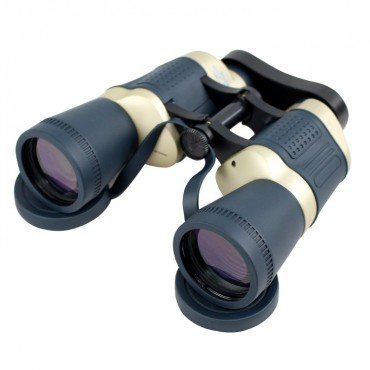 30X50 Dark Blue & Tan Free Focus Binoculars With Strap Pouch