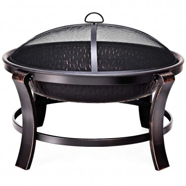 30 In. Outdoor Fire Pit BBQ Portable Camping Firepit Heater