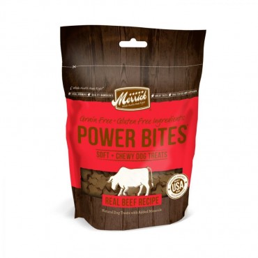 Merrick Power Bites Soft and Chewy Dog Treats - Real Texas Beef Recipe - 6 oz