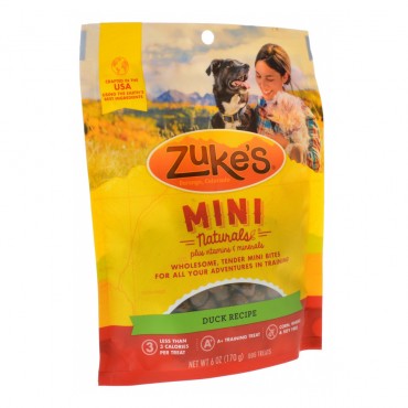 Zukes Mini Naturals Moist Dog Treats - Delicious Duck Recipe - 6 oz